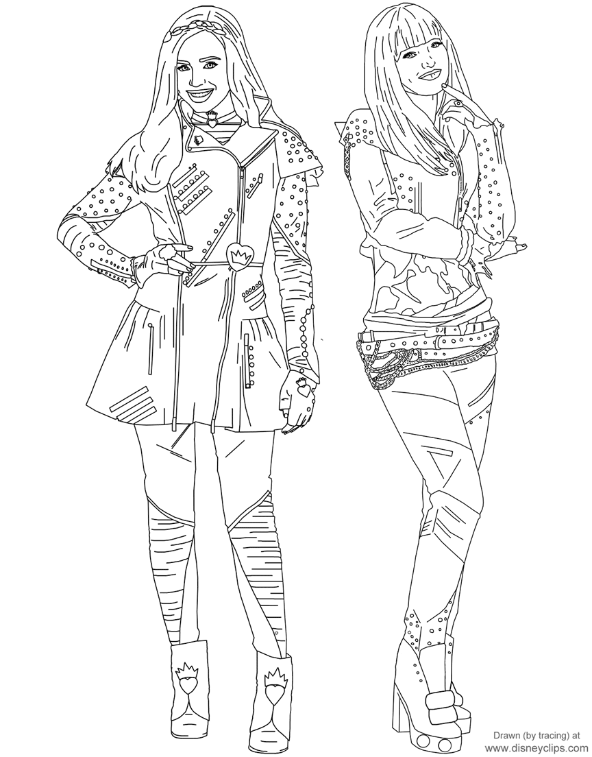 Disneys descendants printable coloring pages