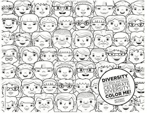 Free printable diversity coloring page â