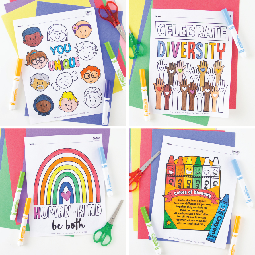 Free diversity coloring pages