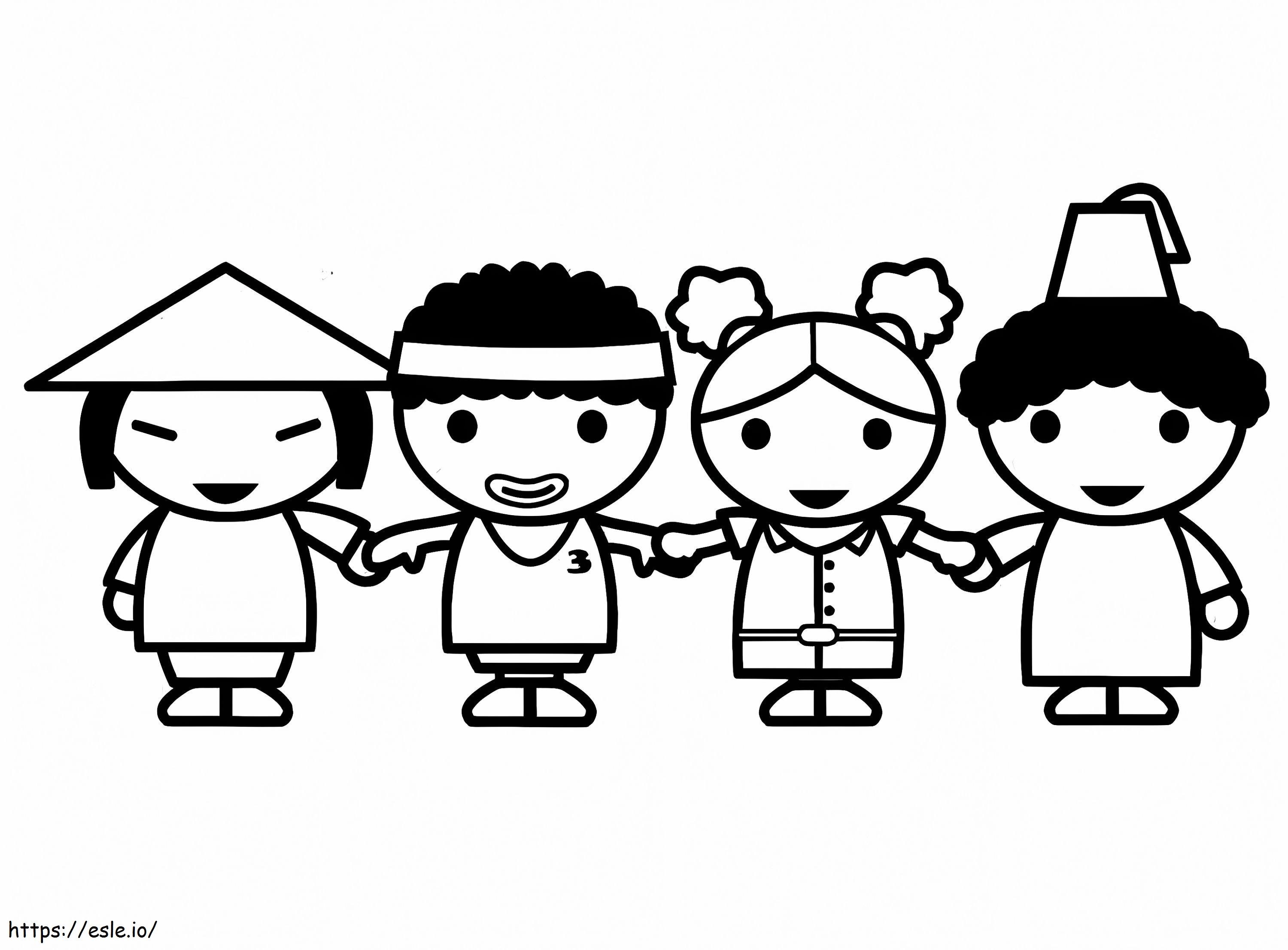 Free printable diversity coloring page