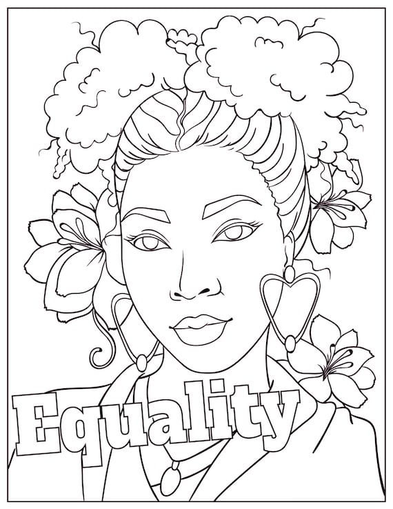 Equality coloring page black woman coloring page printable coloring pages download now