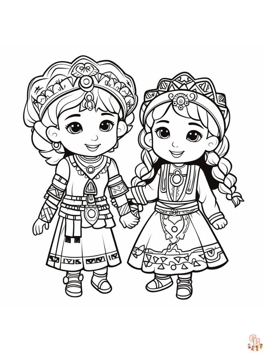 Printable indian coloring pages free for kids and adults