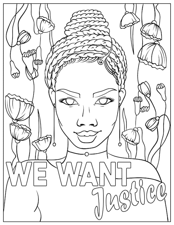 We want justice coloring page printable coloring page digital coloring