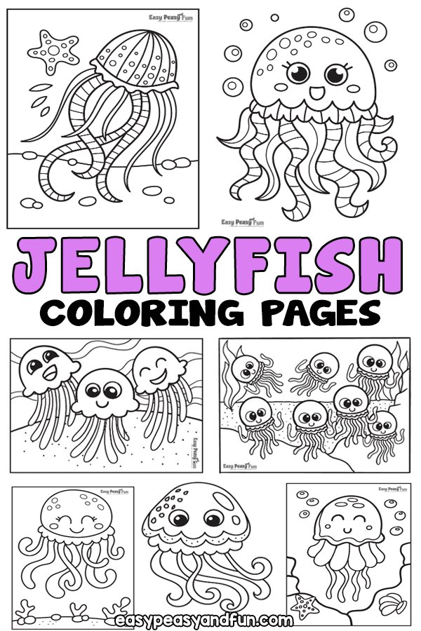 Jellyfish coloring pages