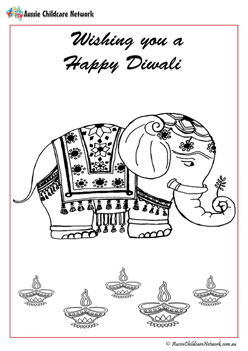 Diwali colouring pages