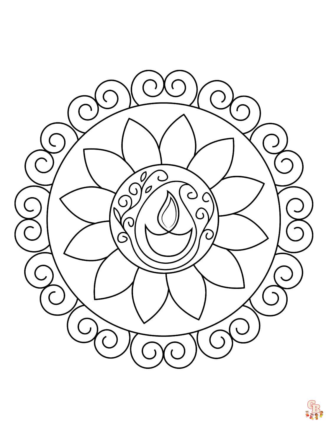 Free printable diwali coloring pages for kids