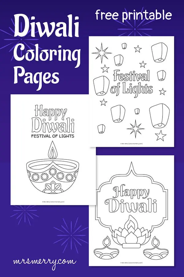 Happy diwali coloring pages printable mrs merry