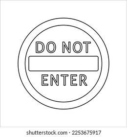 Black white poster do not enter stock vector royalty free