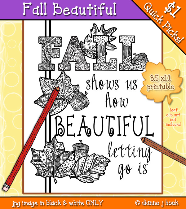 Enjoy this adult coloring page when the temperatures leaves begin to fall