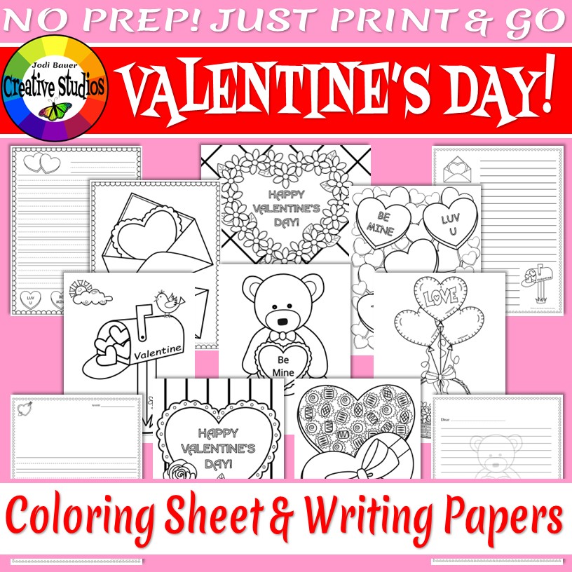 Valentines coloring sheets