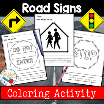 Road signs coloring pages by ms lolas little learners tpt