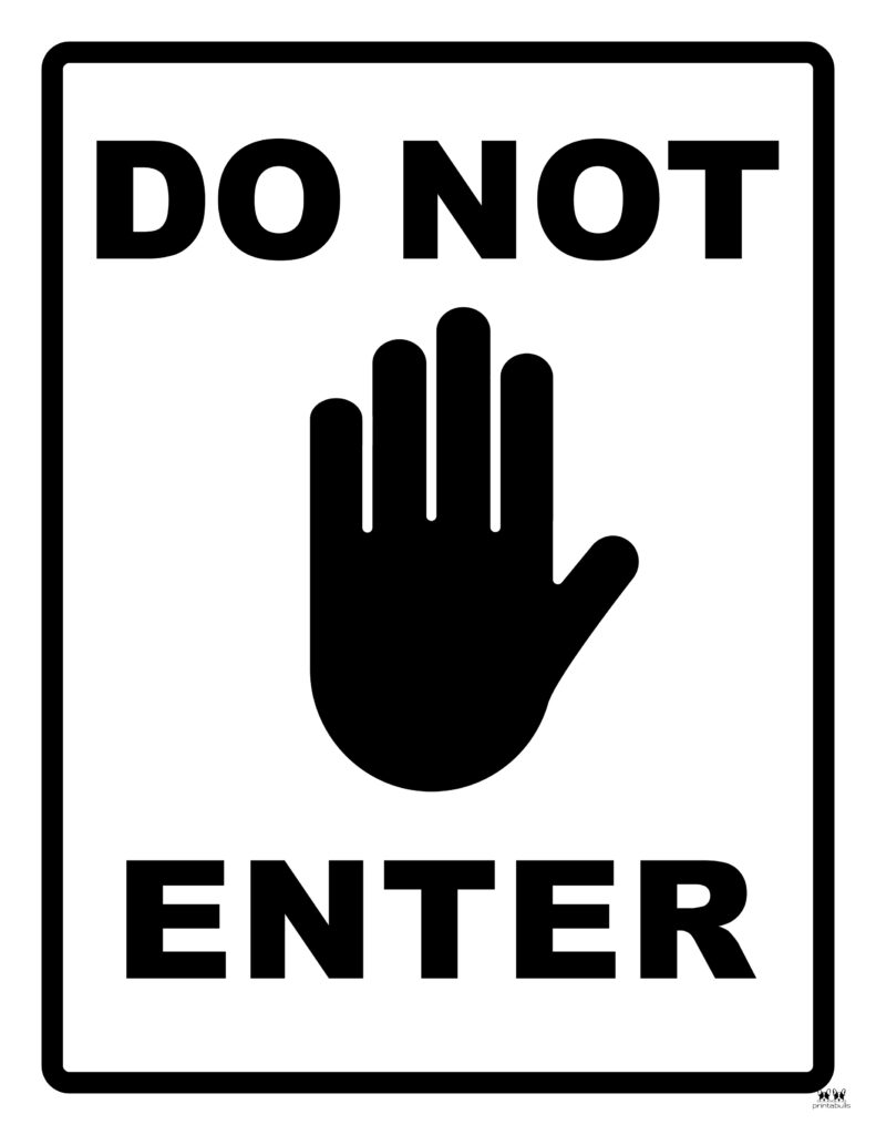 Do not enter signs