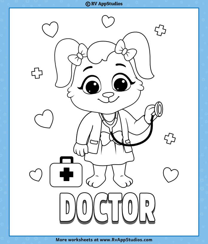 Doctor coloring pages for kids