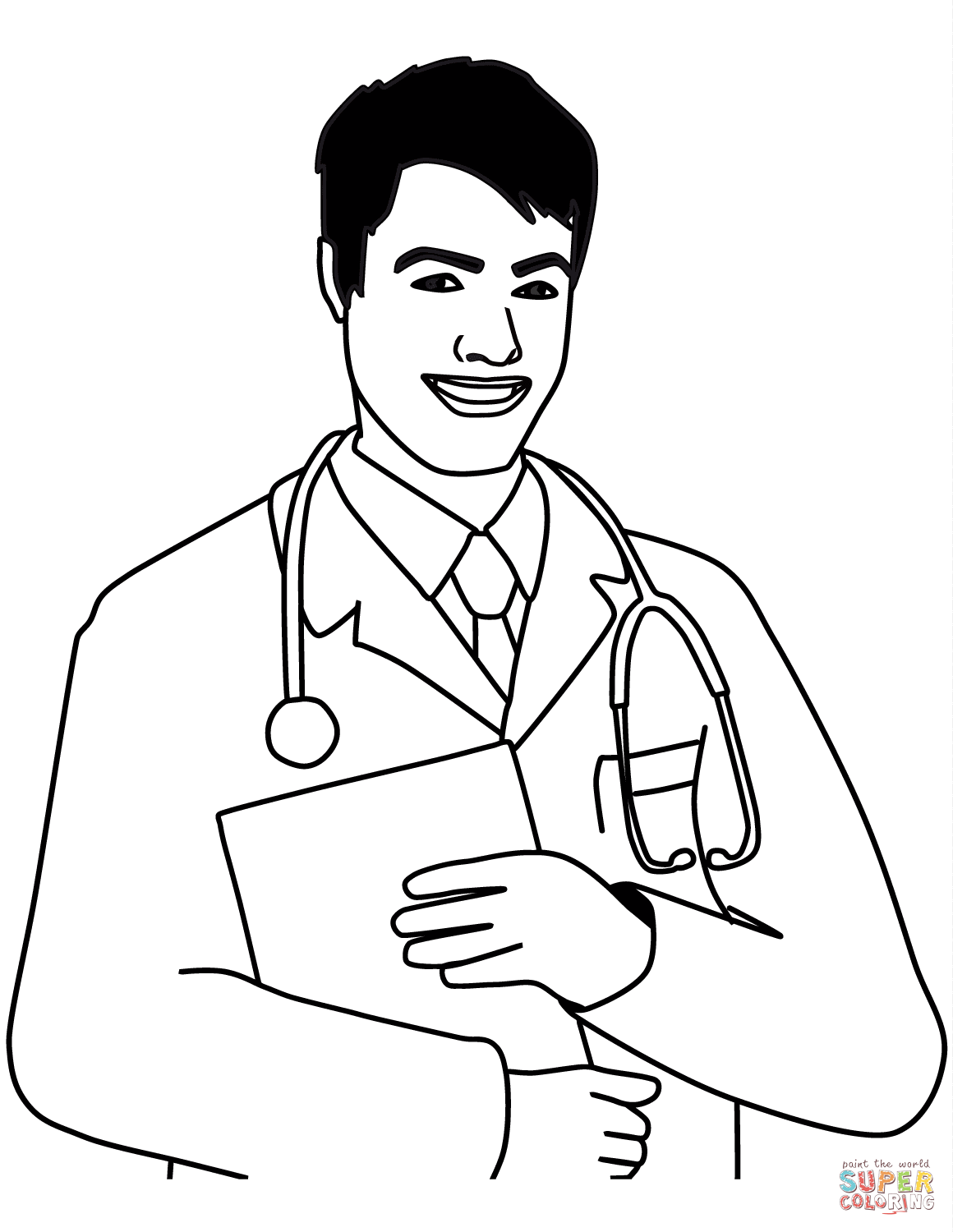 Male doctor coloring page free printable coloring pages