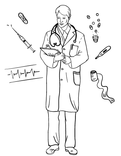 Free doctor coloring page