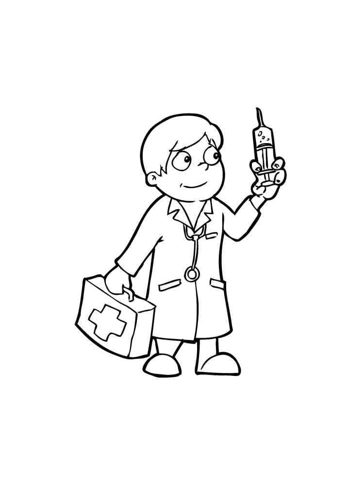 A doctor coloring page