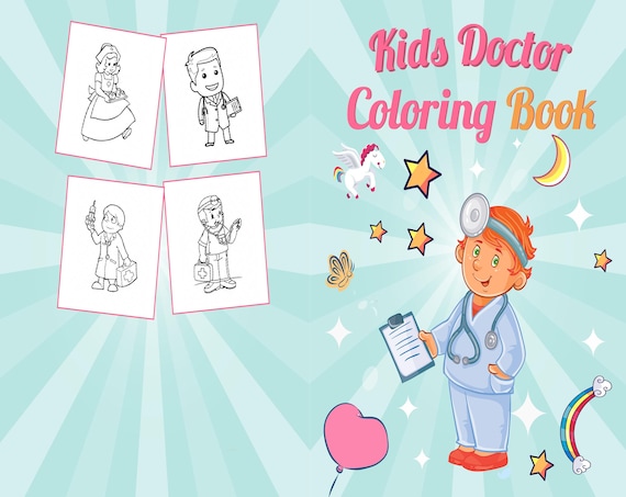 Kids doctor coloring book for kids x printable pdf file kids cute coloring pages for boys and girls ages