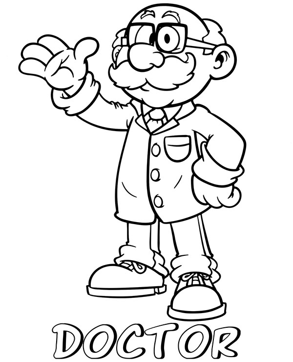 Printable doctor coloring page sheet