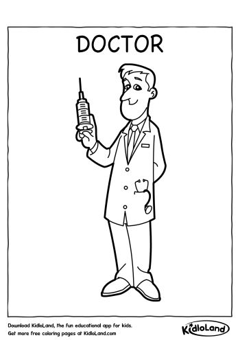 Download free doctor coloring page and educational activity worksheets for kids