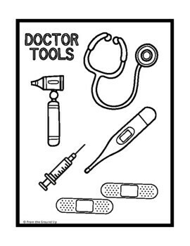 Doctor fine motor coloring decoration printables