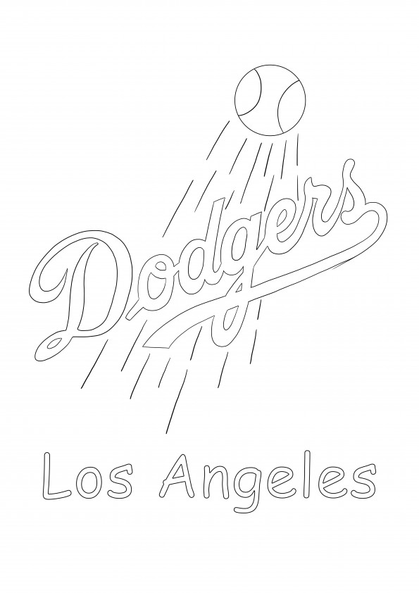 Los angeles dodgers logo free to print and color for all mlb fan