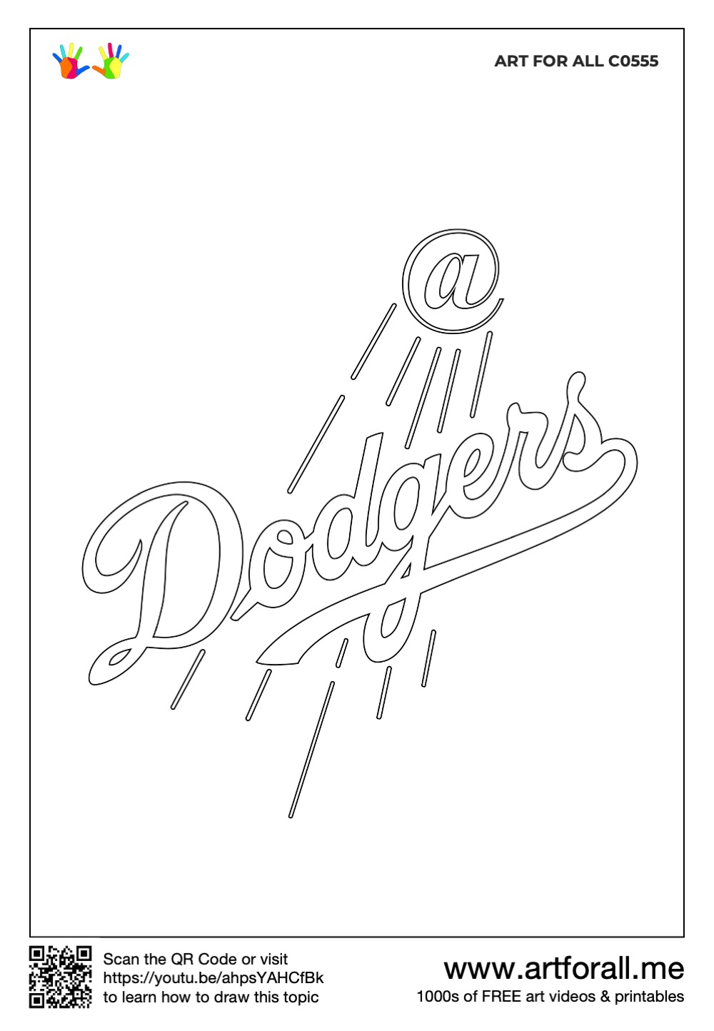 How to draw the la dodgers logo mlb team