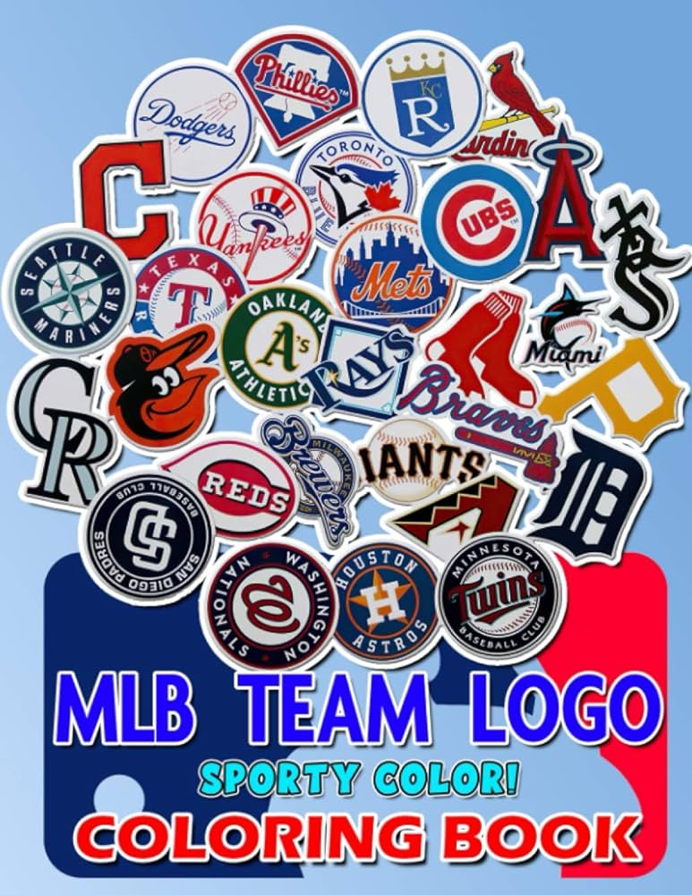 Sporty color mlb team logo coloring page a coloring book featuring mlb team logo high quality images for all ages by