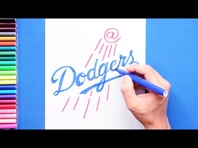 How to draw the la dodgers logo lb tea