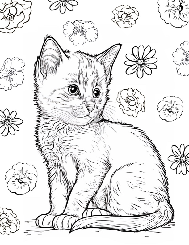 Cat coloring pages