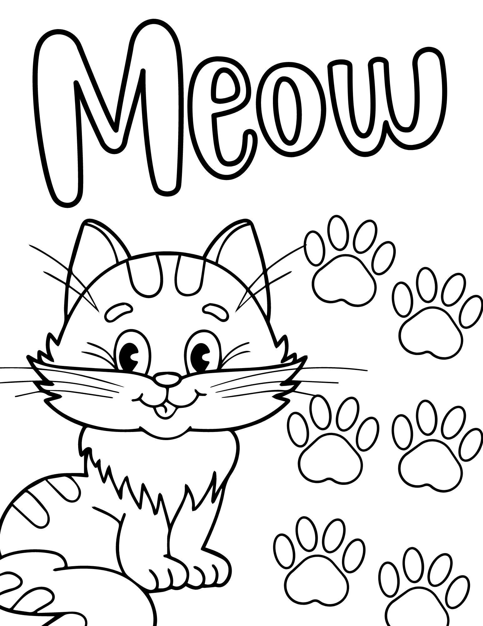 Free printable cat coloring pages for kids and adults