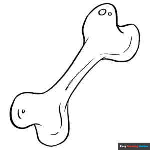 Dog bone coloring page easy drawing guides