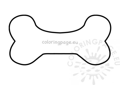 Dog bone template coloring page