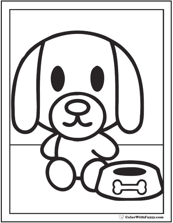 Dog coloring pages â breeds bones and dog houses