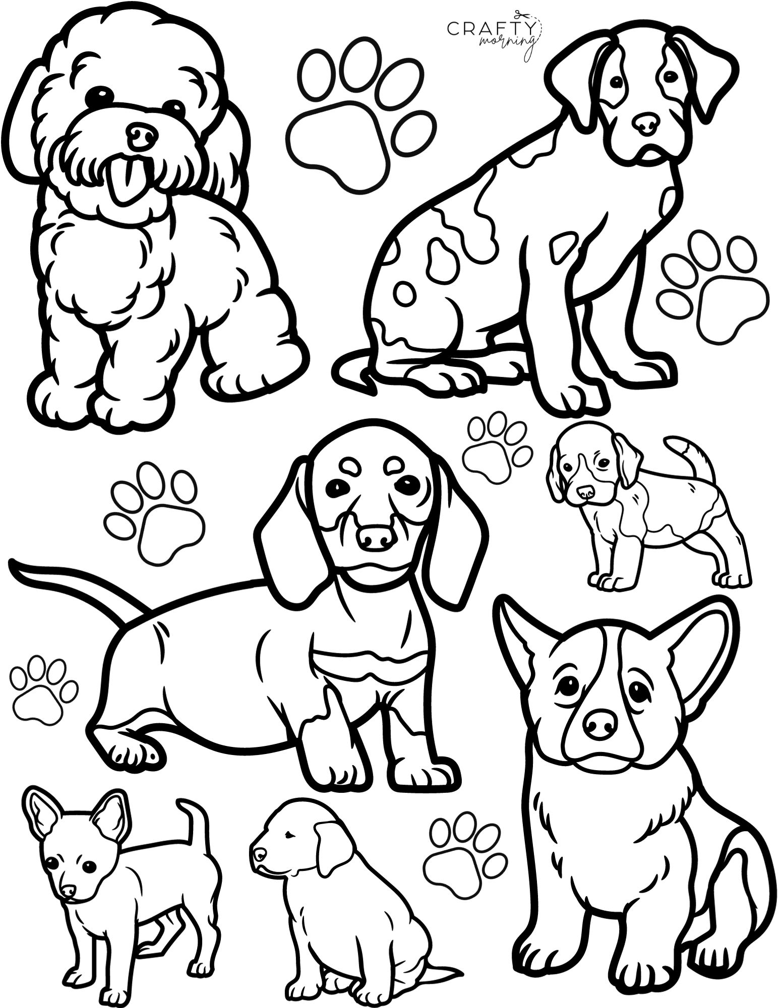 Cute dog coloring pages to print