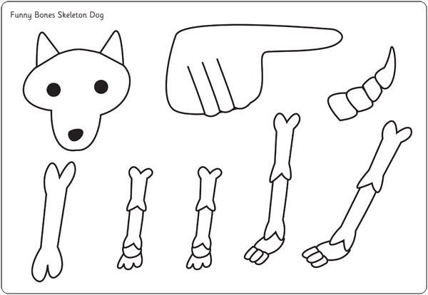 Early learning resources funny bones moving dog cut