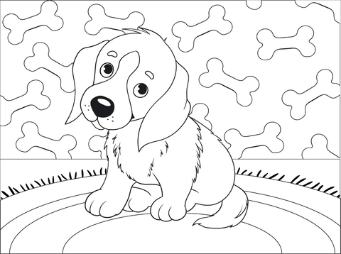 Puppy coloring page free printable coloring pages