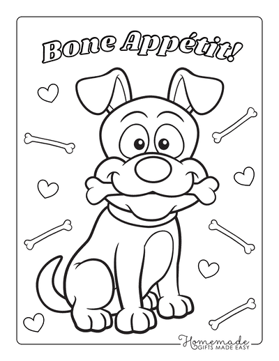 Free dog coloring pages for kids adults