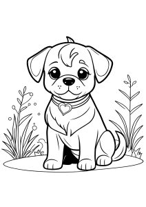 Printable dog with bone coloring printable dog coloring