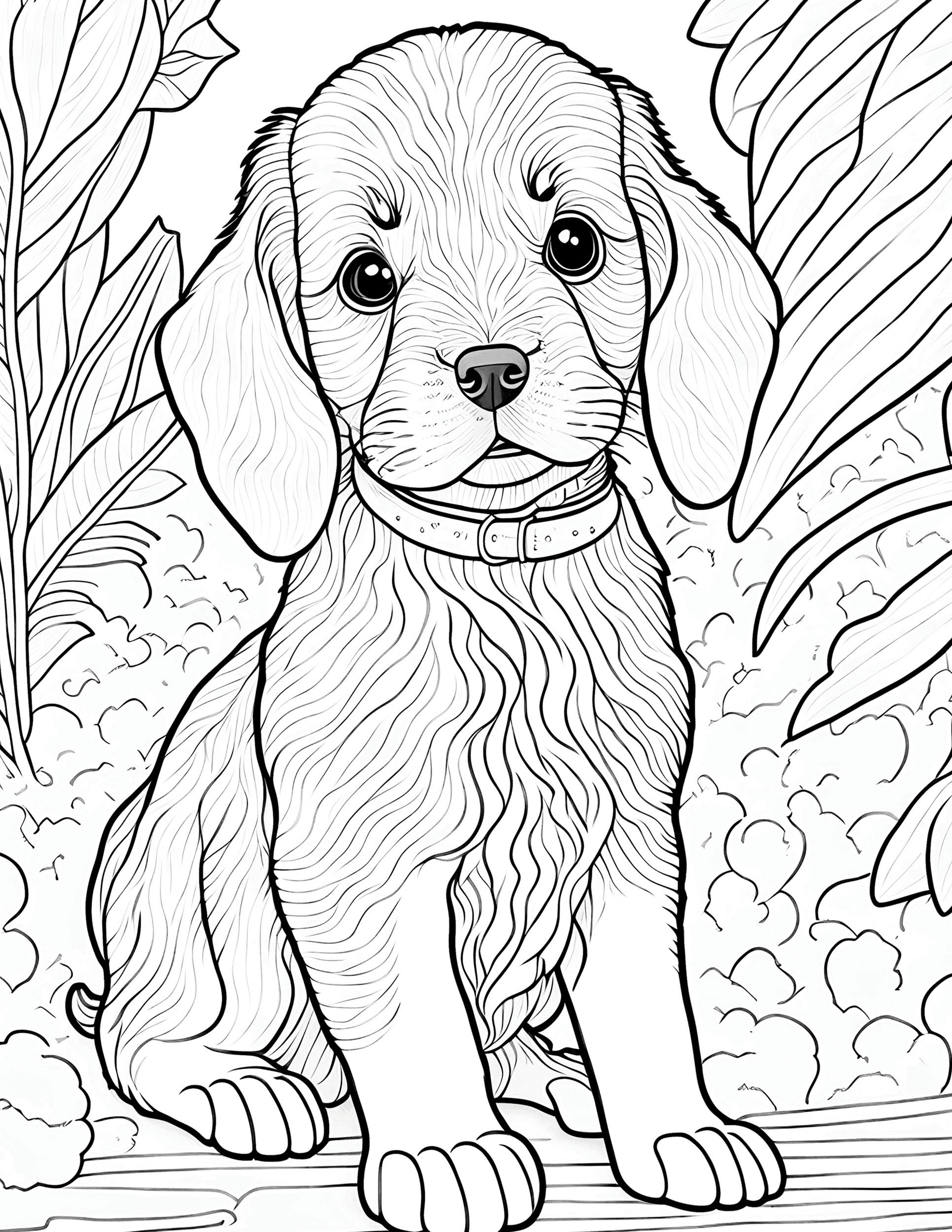 Cute dog coloring pages for children coloring pages dogs pdf coloring pages dog coloring color pages printable digital download