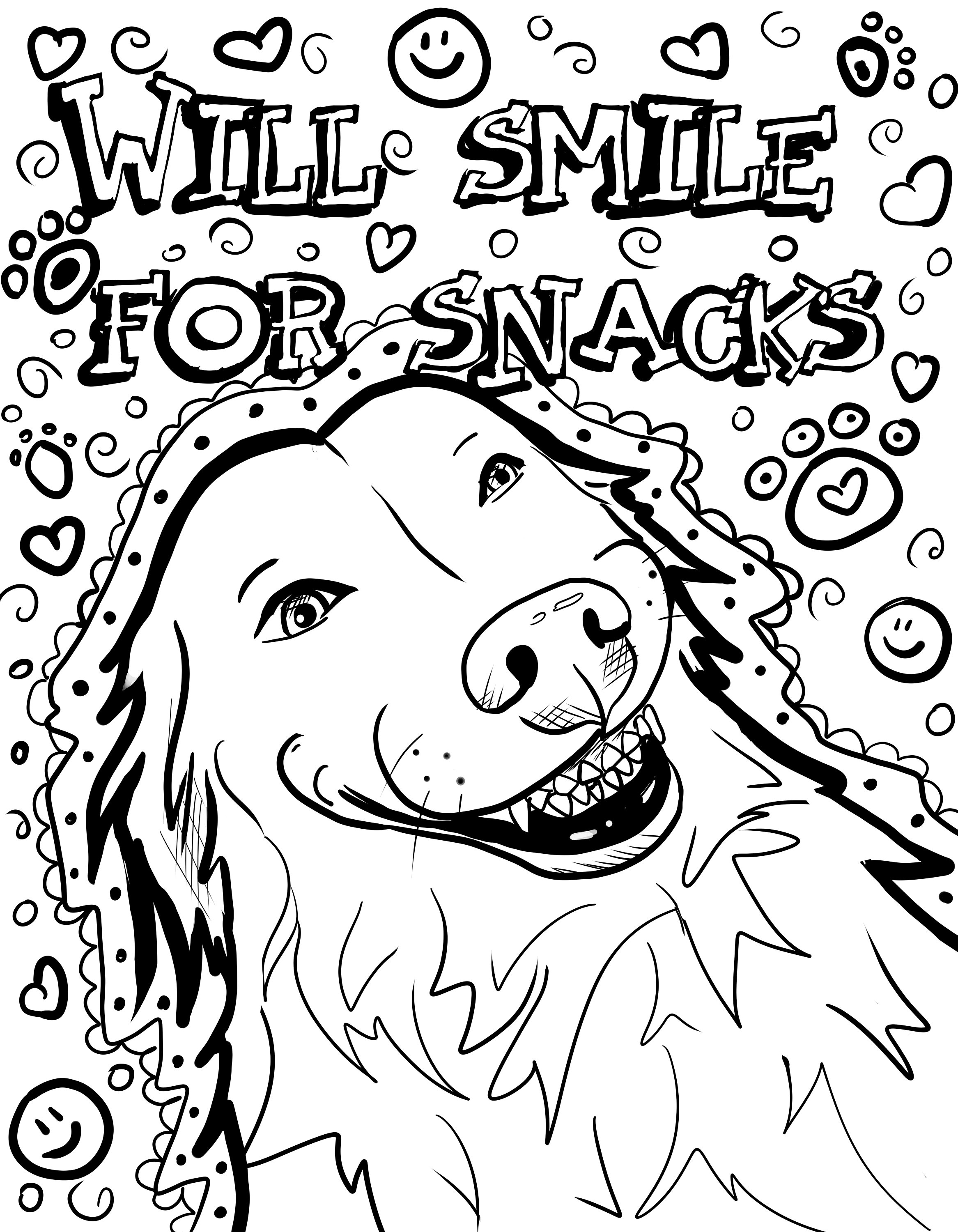 Cool funny dog coloring page adult coloring book my favorite breed printable print at home golden retriever