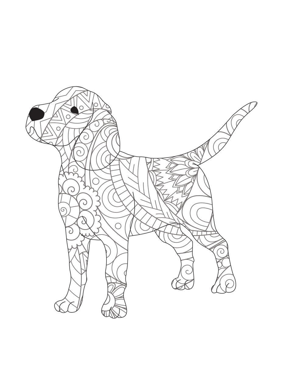 Dog coloring pages for adults and kids pages â freebie finding mom