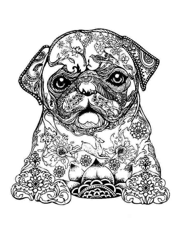 Puppies coloring pages for adults