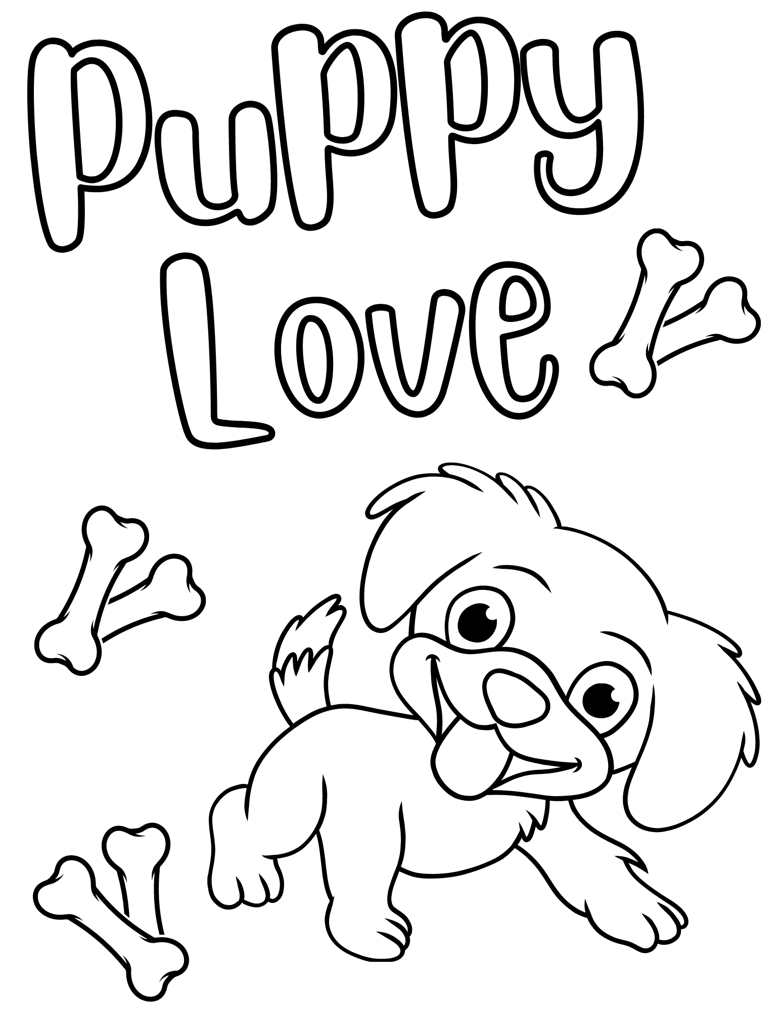 Free printable cute dog coloring pages