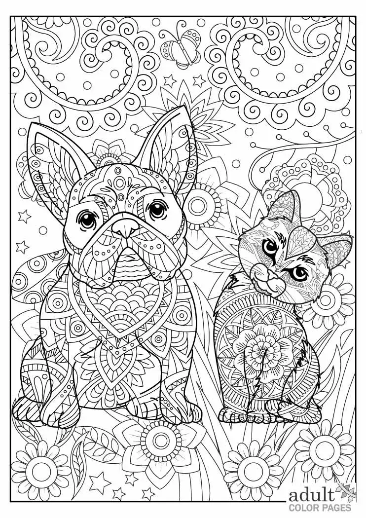 Dog coloring pages for adults