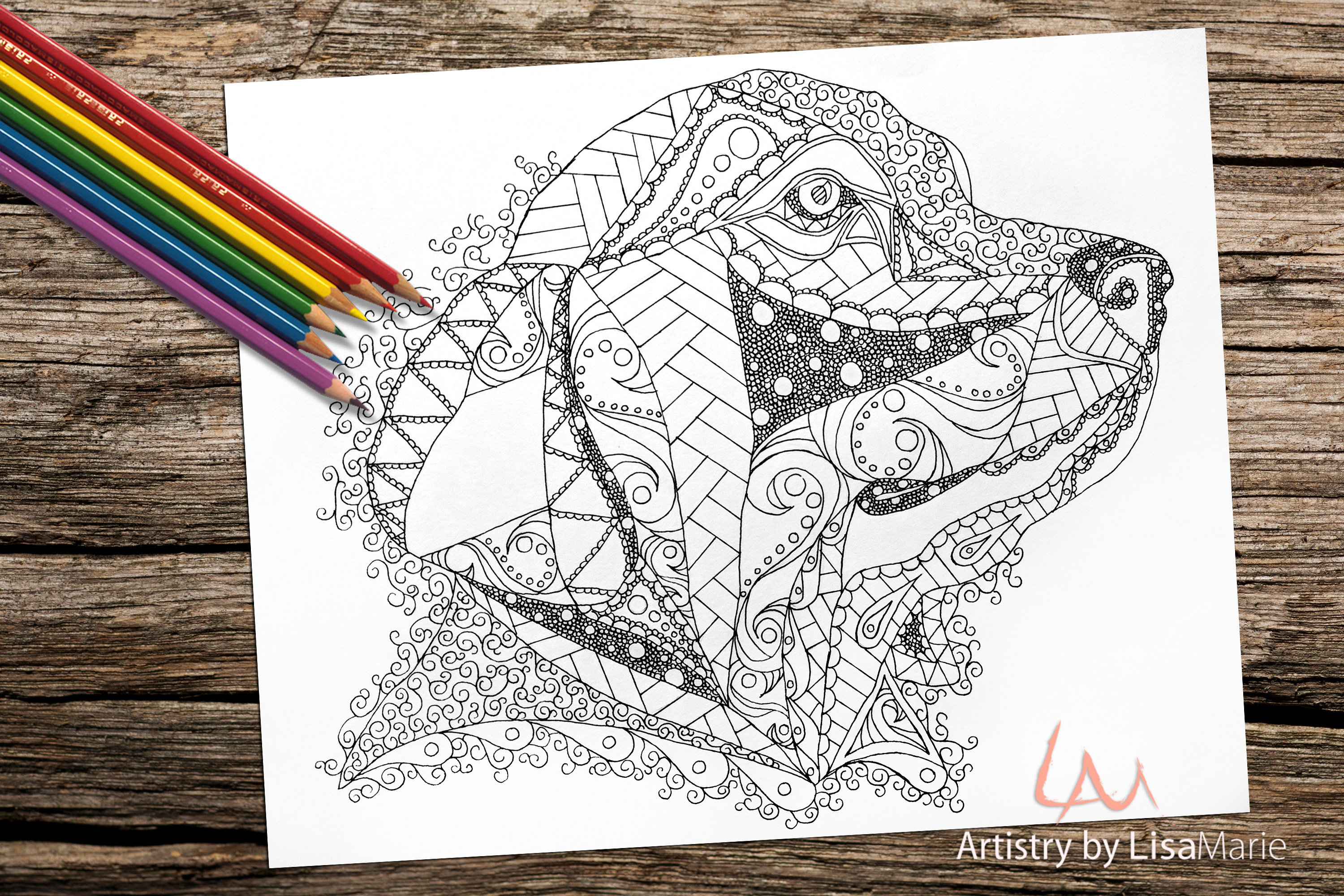 Coloring page cute dog adult coloring printable coloring pages pet portrait dog lover dog art dog mom gift for dog lover pet art