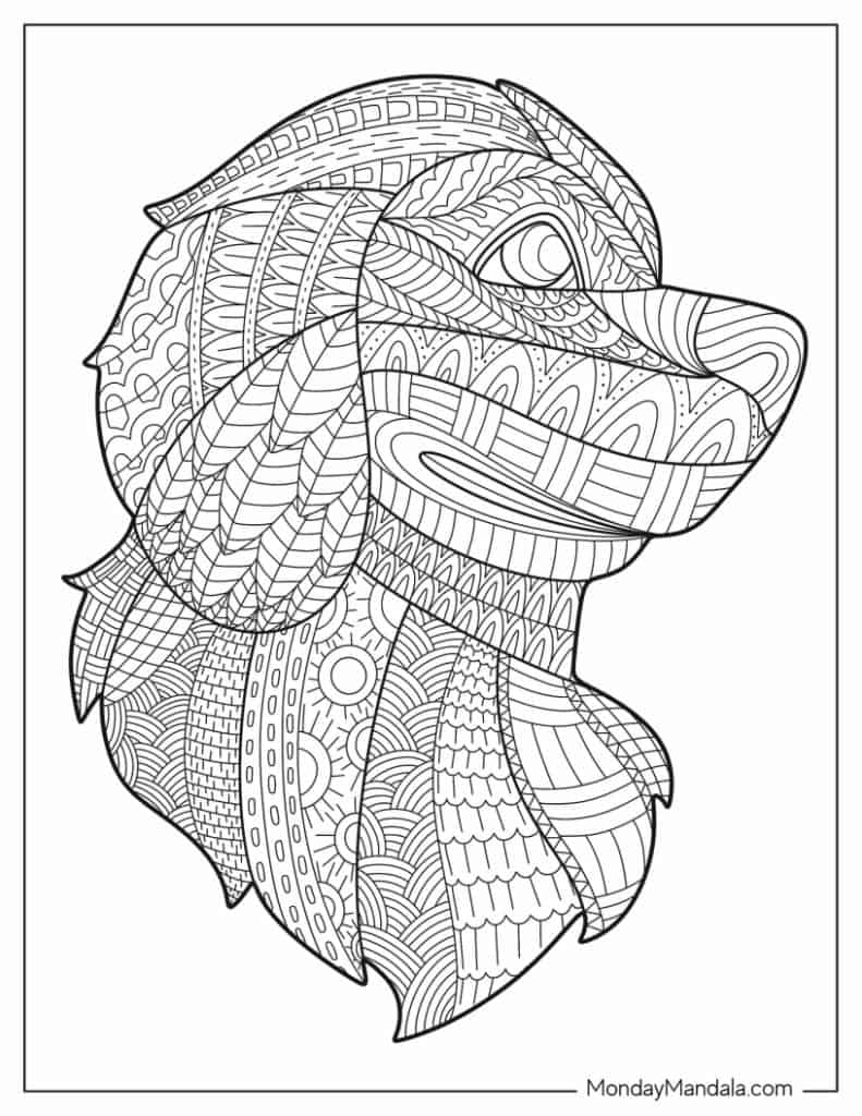 Dog coloring pages free pdf printables