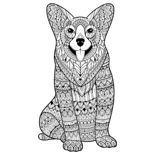 Dog coloring pages adults images