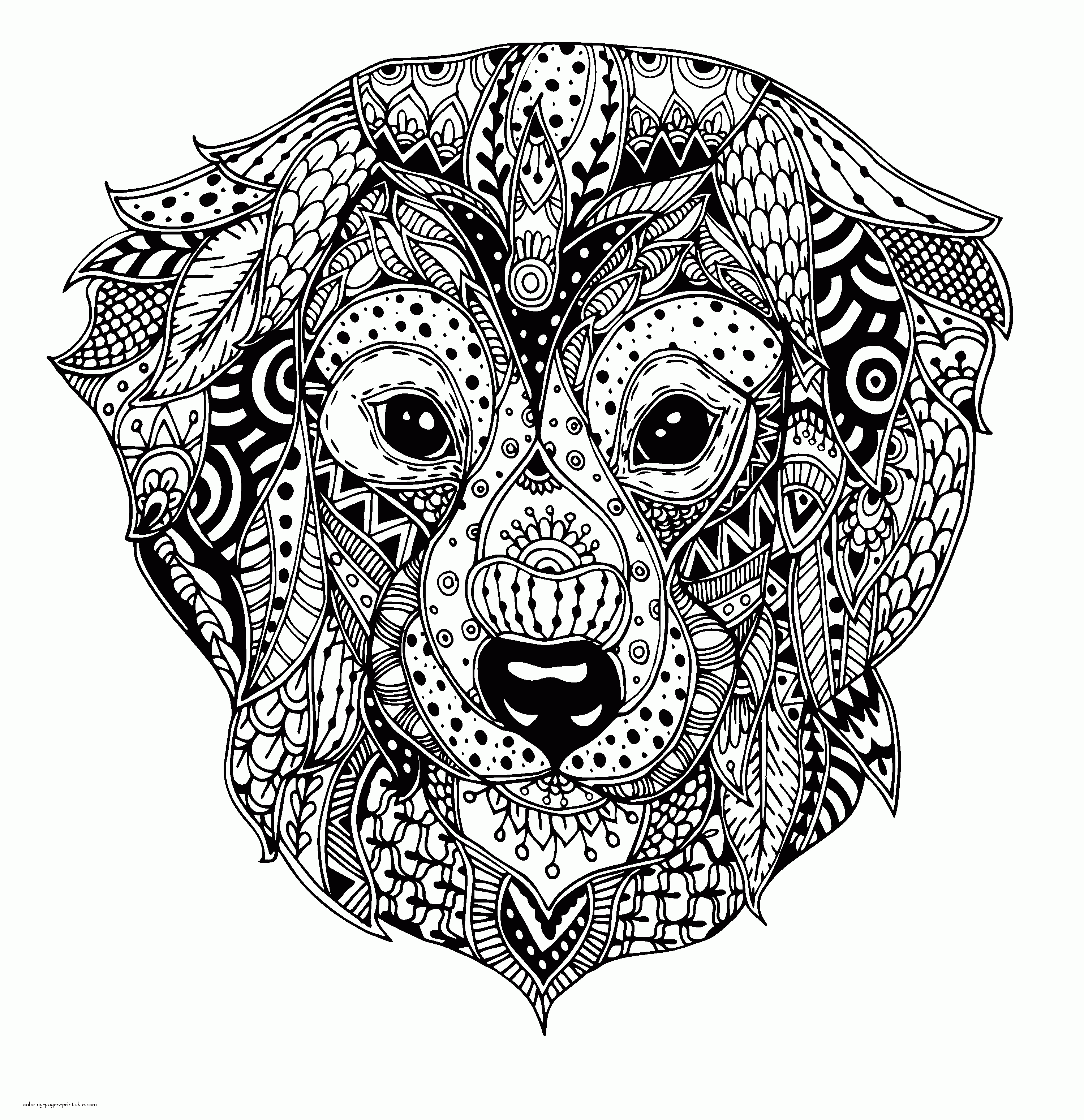 Adult free dog coloring pages coloring