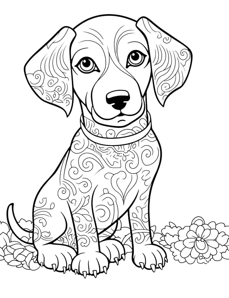 Dog coloring pages free printable sheets