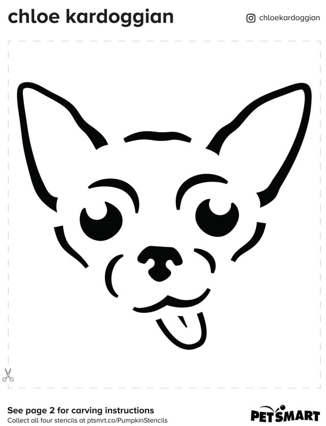 Dog chihuahua free pumpkin stencil